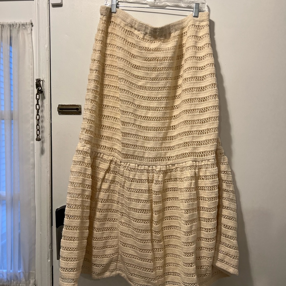 Loeffler Randall Scarlett Crochet Ruffle Hem Skirt